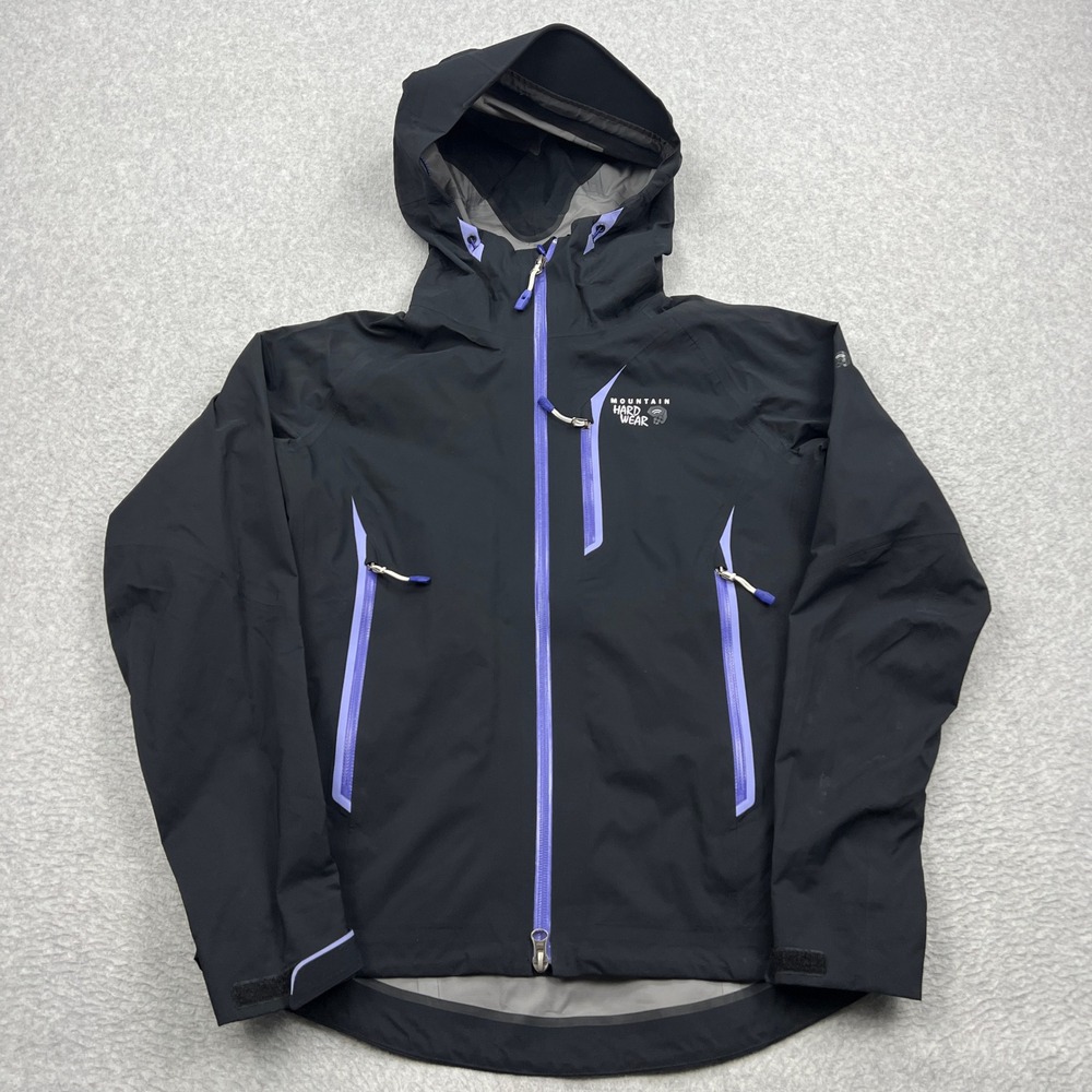 Mountain Hardwear Spinoza Jacket Womens XS Black Hooded Shell Technical Pit Zips